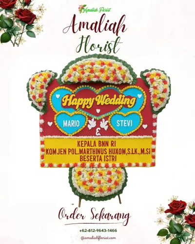 Karangan Papan Bunga Pernikahan di Jambearjo